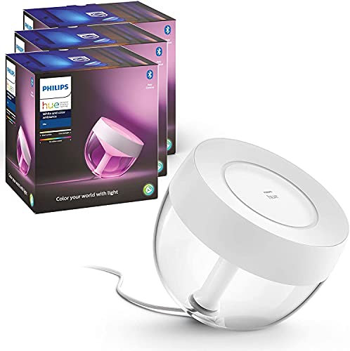 Philips Hue Iris gen4 EU/UK white (Triple Pack) Iris compatible Bluetooth, Blanc, fonctionne avec Alexa, Google Assistant et Apple Homeki