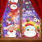 8 Blätter Weihnachten Aufkleber Weihnachtsmann Elch Schneemann Abnehmbare Fenster und Schaufenster Weihnachten Deko Wandtattoo Weihnachten Aufkleber