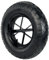 Oxeo Roue de brouette Gonflable 385 x 95 mm - axe soudée 240 mm - Jante en métal