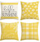 AVOIN colorlife Hello Sunshine Gelb Wurfkissenbezüge, 45,7 x 45,7 cm, Live Life in Full Bloom, Sommer-Kissenbezug, Dekoration für Sofa, Couch, 4er-Set