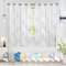 FMFUNCTEX Weiß Silber Voile Vorhänge Transparente Metallic Zweige Muster Gardinen für Wohnzimmer Leinenoptik Vorhang Halbtransparente Modern Ösenschals für Schlafzimmer 2er Set, 175 x 127 cm (H x B)