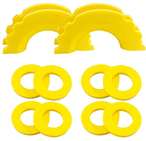 D-Ring Schäkel Isolatoren Unterlegscheiben Kit, MoreChioce 2 Stück D-Ring Schäkel Isolator 8 Stück Unterlegscheiben Isolatoren Unterlegscheiben Kit für 3/4 Zoll Schäkel,Gelb