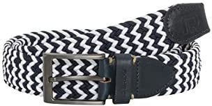 Redbridge Geflochtener Gürtel Elastisch Flexibel verstellbar Unisex Stretchgürtel Weiß-Navyblau 90