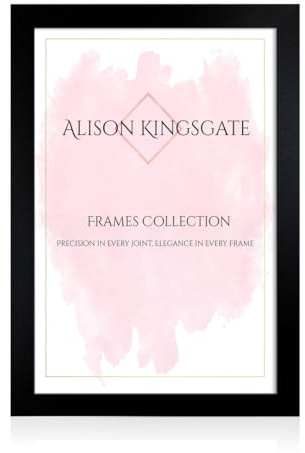 Alison Kingsgate Modern Matte Black Picture Frame for Photos & Posters - A1 | Engineered Wood, Shatterproof Perspex Front, Ideal for Wall Art Display, Posters, Documents, Certificate & Home Décor