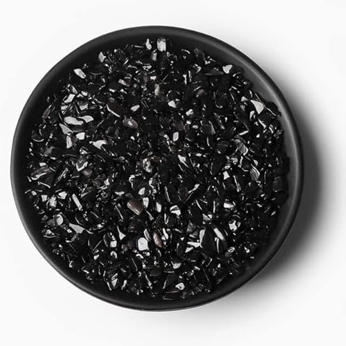 Natürlicher Kies, gelber Agat, Quarze, Citrin, mehrfarbig, Chip-Stein, Mineralien, Exemplar, Aquarium, Dekoration, Heimdekoration, Handwerk, Nr. 2 Obsidian, 50 g