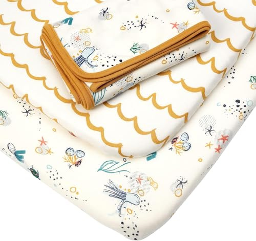 Tutti Bambini Crib Starter Pack Sheets & Coverlet, Our Planet