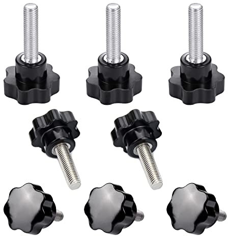 Kacrilidi M8 Sterngriff Schrauben, 8 Stück M8 x 40mm Rändelschraube mit Griff, Sternkopfschraube, Sternschraube Sterngriff, Mutter Außengewinde Klemmknopf, für Werkzeugmaschinen, Mechanische Geräte