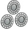 Relaxdays Spiegel 3er Set, runde Zierspiegel, Ø 25cm, Wohnzimmer, Schlafzimmer, Flur, Dekospiegel Ornamente, Silber-grau