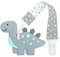 CLDY Zahnen Ring für Babys, Baby-Zahnen Spielzeug, Silikon-Zahnen Ring, baby zahnungshilfe, BPA-frei Dinosaurierform-Design, Kinderspielzeug für Babys ab 3 Monaten Babys (Dinosaur Grey)