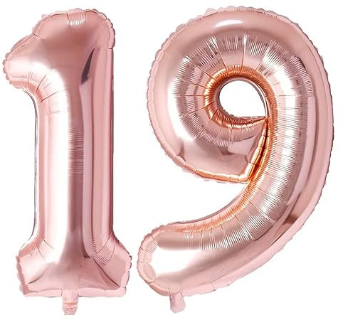 Luftballon Zahl 19/91 Rosegolden, Luftballon 19/91 Geburtstag, Foil Nummer Ballon Zahl 19/91 Folienballon Party Deko - 101cm - Helium Unterstützen