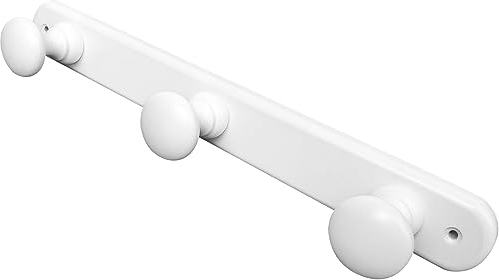 Kukicu Appendiabiti da Parete Bianco in Legno - 3 Ganci di Design Nordico per Ingresso, Camera da Letto, Soggiorno, Bambini