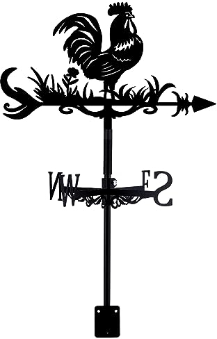 SUPERDANT Hahn Wetterhahn Huhn Schmiedeeisen Wetterfahne Dach Garten Wetterfahnen Richtungsschild Für Den Außenbereich Bauernhaus Dekoration Weather Vane Hahn Weathervane für Yard Garten Bauernhof