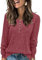 Gemulate Jumpers Women's Long Sleeve Tops Round Neck Casual Shirts Soft Lightweight Tunic Sweatshirt Puff Sleeves Sweatshirts Fall and Winter Outfits-Wine Red, XL