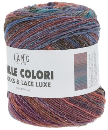 Lang Yarns Mille Colori Socks and LACE Luxe 859.0201 - Blau/Violett/Braun