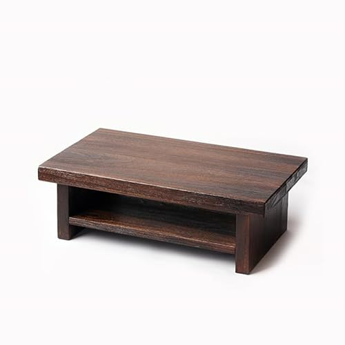 GRFIT Rustikaler Beistelltisch Design Antike Möbel Östlicher Couchtisch Haus Gästezimmer Kaffeetisch aus Holz Runde Akzenttabelle (Size : Small 60x35x20cm)