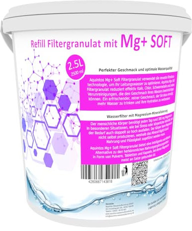 ReFill Filtergranulat mit Mg+ Ersatz für BWT Magnesium Mineralized und Aarke Enriched Mg+ Soft Filtergranulat von Aquintos (2,5L MG+SOFT)