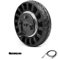 8 Zoll Tubeless Rad mit Trommelbremse 200x50 ausgehöhlter Reifen Vollreifen mit Kabelbruch für Elektroroller Fahrrad (Wheel axle, 120cm brake cable)