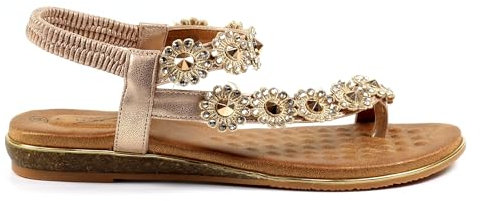 Ladies Charlotte II Rose Gold Sandal 6 Rose Gold