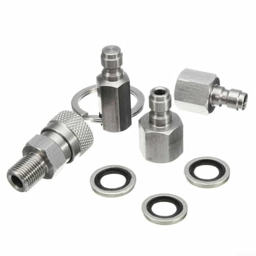 Edelstahl 1/8 BSPP Air Quick Connect Fitting Düse 3 Set mit schützendem Schlüsselanhänger für Gewehre