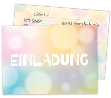 Limonia 15x Einladungskarten zum Kindergeburtstag - Geburtstagseinladung Pastell Stylishe Einladung zum Geburtstag für Jungs und Mädchen Kinder und Erwachsene Unisex