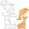 BAKERLOGY Sat von 2 Delphin Ausstechformen (Formen: Springender Delphin Ausstechform und Verspielter Delphin Ausstechform)