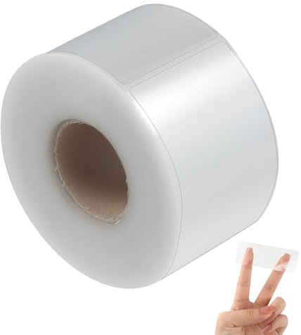 500 Stück Transparente Etiketten, Selbstklebend Etikettenschutz, Etikettenschutz Transparente Etiketten, Wasserdicht Etikettenschutz zum Barcodes Nummern in Bibliothek Büro (Quadratisch 52 * 103mm)