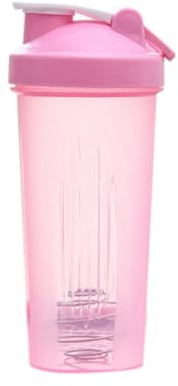 iFutniew Shaker Cup Sport Portatile Comodo Mescolatore Tazza 600Ml Plastica Shakers Bottiglia Adulti Facile da Usare Rosa