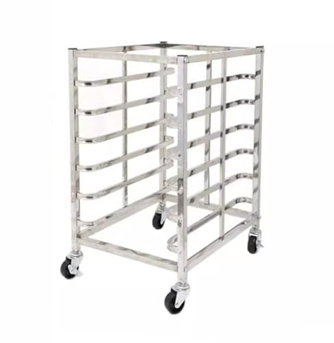 XILYZMO Tray Trolley, 12-stöckiges Brötchenform-Gestell, Rollwagen, Aufbewahrungs-Abkühlgitter, Universalrad, Abnehmbares Bäckerei-Gestell Für Zuhause, Für Küche, Restaurant (Farbe : Silver, Größe :
