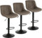 Youhauchair Barhocker 3er Set, Drehbare Barhocker mit Lehne, Höhenverstellbar aus PU-Leder, Moderner Barstuhl Küchenhocker Bar Hocker Bar Stool, Braun