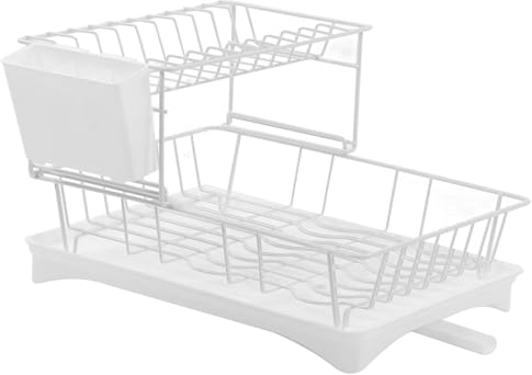 ADMXGYQD Escurreplatos Escurridor de Platos de Hierro multifunción con escurridor, Estante de Secado de Platos, Estante de Secado de Platos de Cocina para encimera de Cocina