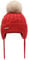 ZLYC Kinder Mädchen Strickmützen Wintermützen Baumwolle Pom Pom Beanie(Einfarbig Rot),Einheitsgröße