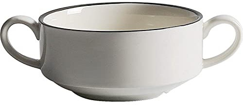 UQACHG Ciotola binaurale in Ceramica Ciotola per la Colazione Domestica Ciotola per Crema pasticcera all'uovo al Vapore per Bambini Portauovo al Vapore Insalatiera Ciotola