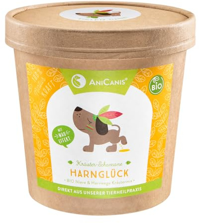 AniCanis Bio Kräutermix Harnglück für Hunde - Niere, Blase & Harnwege, 100g | vom Tierheilpraktiker, mit Brennnessel, Birke & Goldrute, Blase & Harnwege, Nierenfutter, ohne Zusatzstoffe