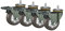 Industrielle Rollen, Rollen mit Gewindeschaft, Lenkrad, Schwerlastrollen mit Bremse, 4er-Pack, Trolley-Rollen