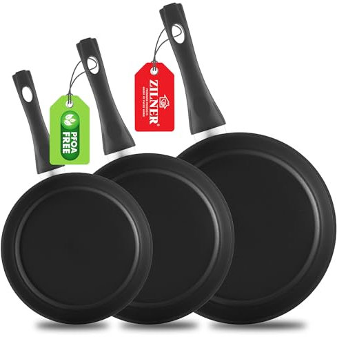 ZILNER® Pfannenset 3-teilig – Ø20/24/28 cm – ILAG Antihaft-Beschichtung, Induktion, PFOA-frei – Bratpfanne für alle Herdarten, Spülmaschinengeeignet