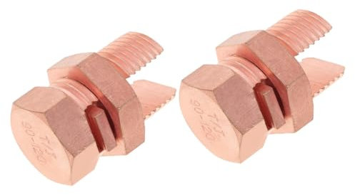 Housoutil 2St Bolzen-Erdungsklemme Kreuzung Draht Ring W-lan Twist schutzleiterklemme erdungsset Witterungsbeständig kabelclips werkzeug Massekabelklemme Bodenstangenklemme Kupfer Rose Gold