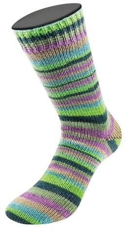 LANA GROSSA Meilenweit Granita | Sockenklassiker, bedruckt und waschmaschinenfest | Handstrickgarn aus 80% Schurwolle & 20% Polyamid | 100g Wolle zum Stricken & Häkeln | 420m Garn FB 1806