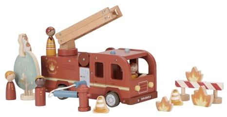 Little Dutch 2536 Holz Auto Drehleiter Feuerwehr - rot