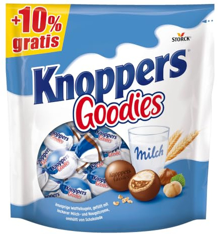 Knoppers Goodies Knusper Minis, Waffelkugeln mit Schokolade - 1 x 198 g