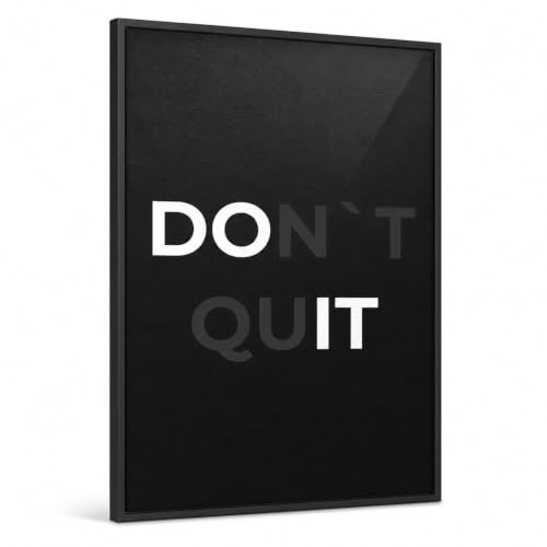 CLEAN SPORTS Motivations Poster DONT QUIT Din A1 (59,4 x 84,1 cm) Schwarz Weiß – Motivation für Büro, Homeoffice, Startup & Fitnessraum – Inspirierendes Wandbild für Unternehmer, Gründer & Sportler
