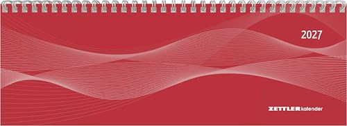 Tisch-Querkalender Profi rot 2027: Wochenkalender 30x11 cm mit 1 Woche auf 2 Seiten, Notizblatt, Zeiteinteilung 8-21 Uhr, Monatsregister & Ringbindung für Büro & Homeoffice | Wochenkalender 30x11 cm mit 1 Woche auf 2 Seiten, Notizblatt, Zeiteinteilung 8-21 Uhr, Monatsregister & Ringbindung für Büro