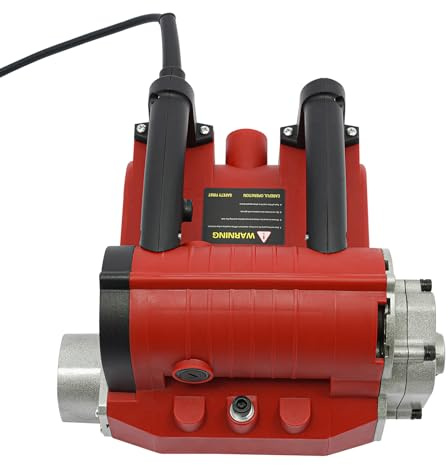 Fresadora de Hormigón, Fresadora de Renovación, 4580W 3500RPM 15cm de Ancho de Cuchilla 1-4mm de Ajuste de Profundidad, Cuchillas de Wolframio, Conexión para Aspiradora, Cable de 3m, Rojo, Para