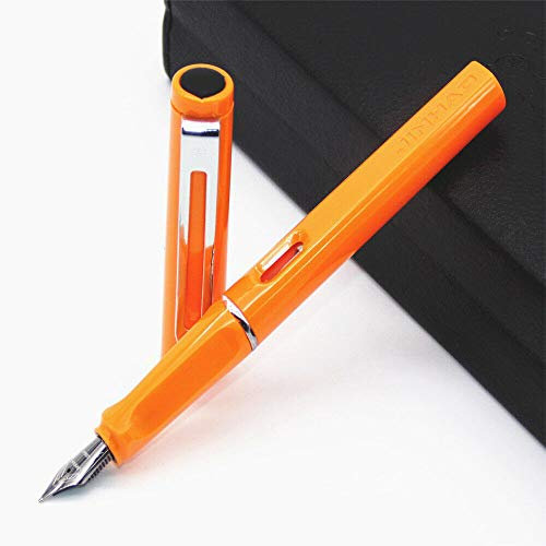 Fountain Pen SUPERTOOL Fountain Pen Lightweight Series 0.5 Nib 11 Colours Black Ink for Kids Business Kids Business and Writing (Orange)