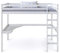 Homestyle4u 1899, Kinder Hochbett mit Treppe Schreibtisch Kinderbett 90x200 cm Weiß Holz Kiefer Jugendbett