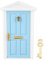Zerodis Wooden Doll Door, 1: 12 Doll House Miniature Colorful DIY Wood Door Children Funny Toy Gift Decoration Furniture Accessories for Dolls (Blue)