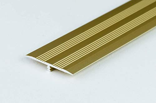 T Profile Transition Trim for LVT Floor Aluminium Door Bars Threshold 0.9Mx25mm TMW Profiles (T34 Champagne)