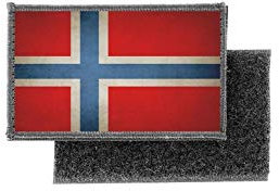 Akachafactory Toppe Toppa Patch Bandiera stampado Vintage Applique banderina Norvegia