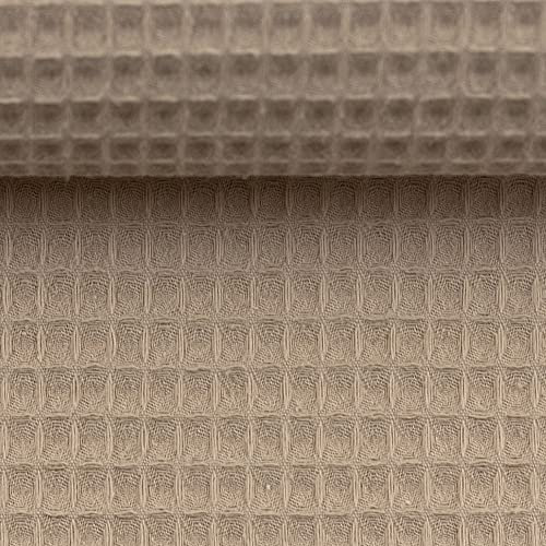 MAGAM-Stoffe Ella Waffel Stoff 100% Baumwollstoff Oeko-Tex Meterware 50cm (25. Hellbeige)