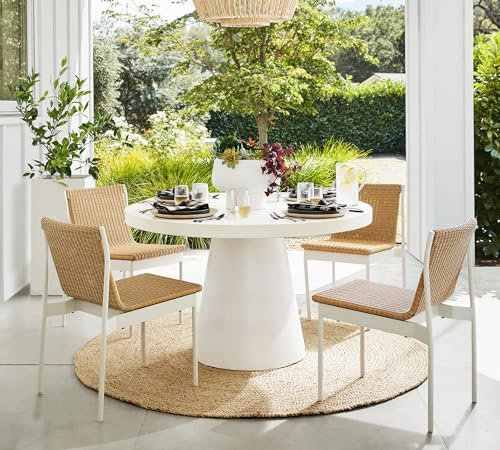 The Home Talk Jute Braided Solid Area Rug- Rustic Vintage Natural Eco Friendly Rug for Living Room Bedroom Kitchen Indoor Outdoor (120 CM or 4 Feet Diameter, Natural)