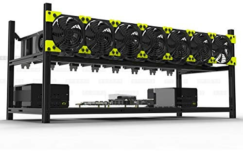 Professionelle 6/8 GPU Miner Mining Case Aluminiumrahmen Mining Rig für ETH Zec / Bitcoin Crypto-Münze Währung Veddha (8GPU + 7fans)